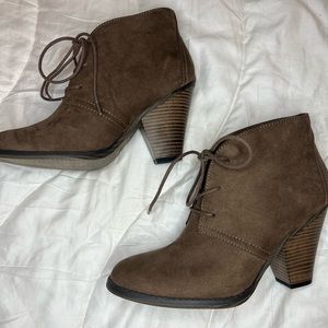 Brown Suede Booties